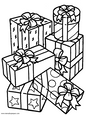 lamina para colorear regalos de navidad